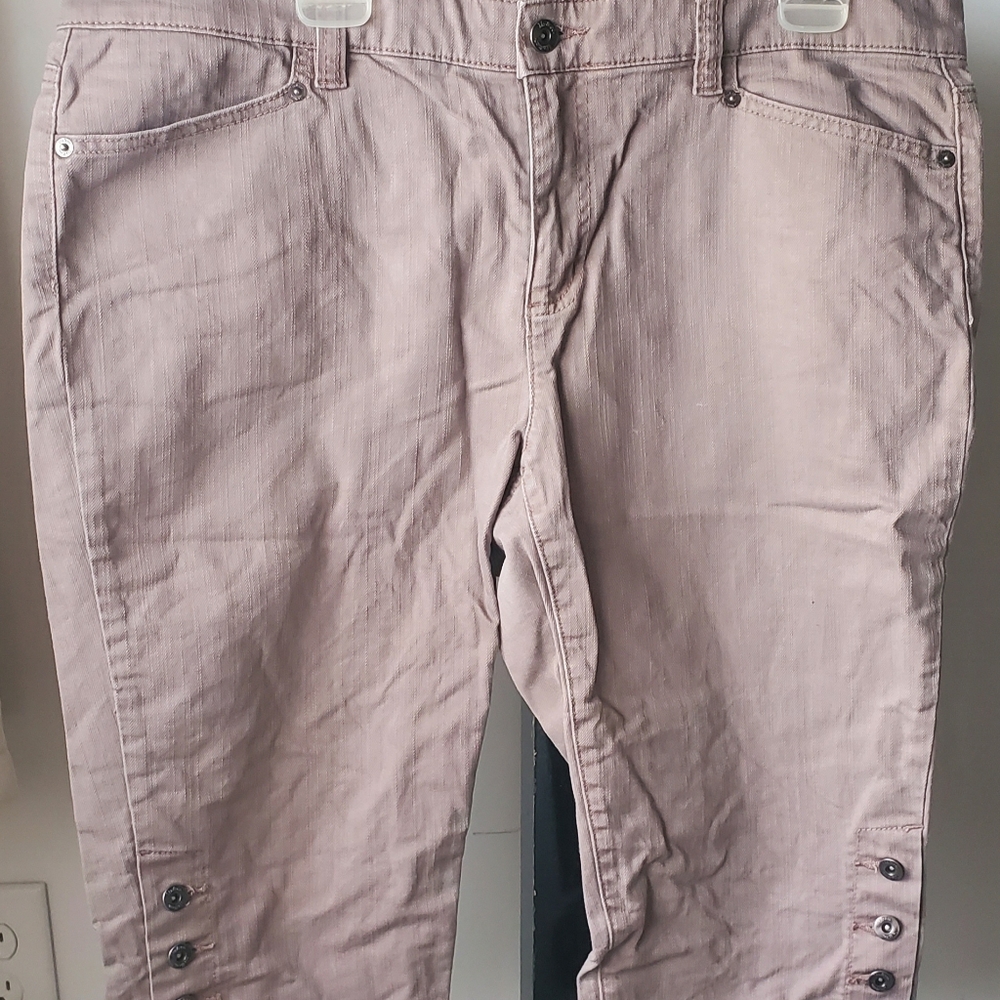Stylish Mauve Pants with Button Detail